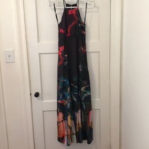 Floor length patterned dress from Anthropologie